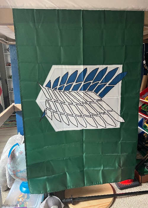 I got myself an Attack on Titan flag | made w/ Imgflip meme maker