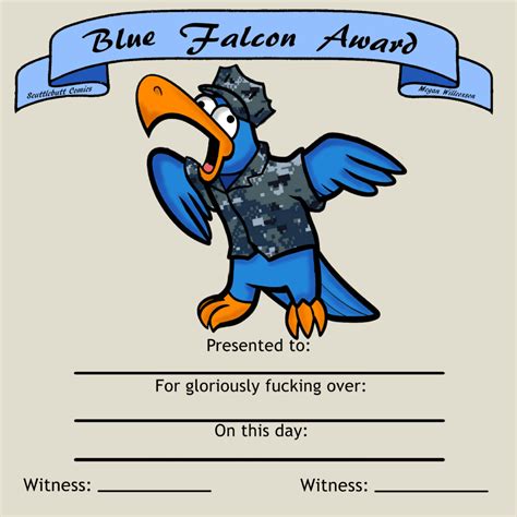Blue Falcon Award Blank Meme Template