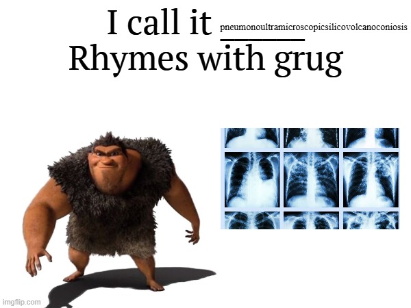 I call it _____ | pneumonoultramicroscopicsilicovolcanoconiosis | image tagged in i call it _____ | made w/ Imgflip meme maker
