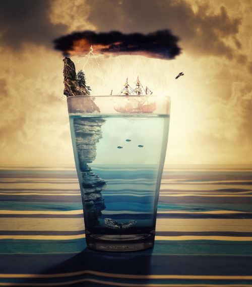 Surrealism Glass | image tagged in glass,surrealism,art,cool stuff,weird stuff,landscape | made w/ Imgflip meme maker