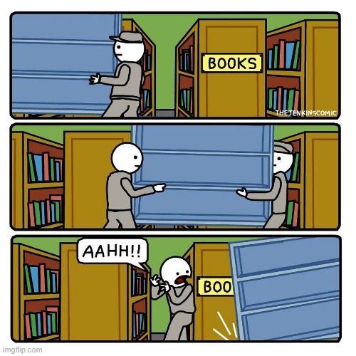 image tagged in library,shelf,books,boo,scared,ahhhhhhhhhhhhh | made w/ Imgflip meme maker