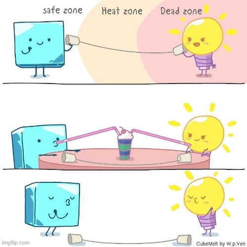 image tagged in ice cube,light bulb,long,distance,relationship,aww | made w/ Imgflip meme maker