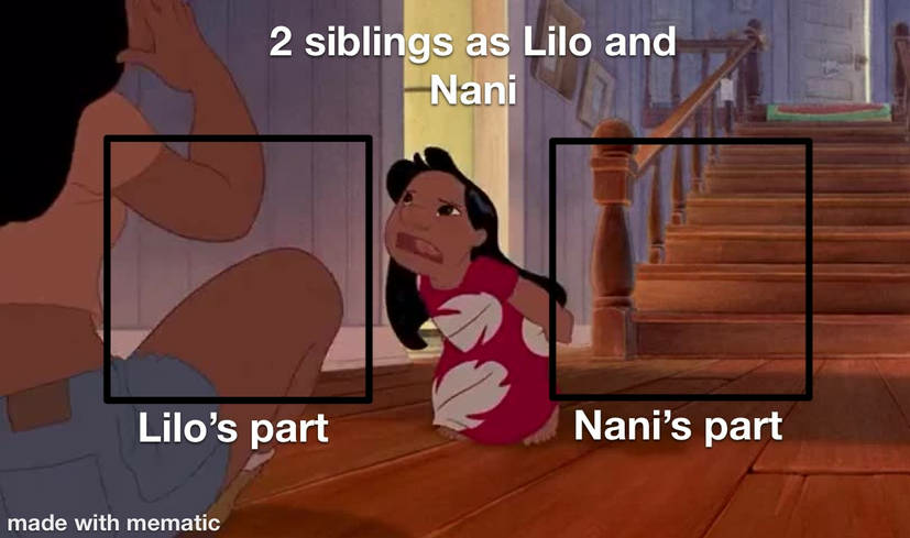 Blank Lilo and Nani meme template Blank Meme Template