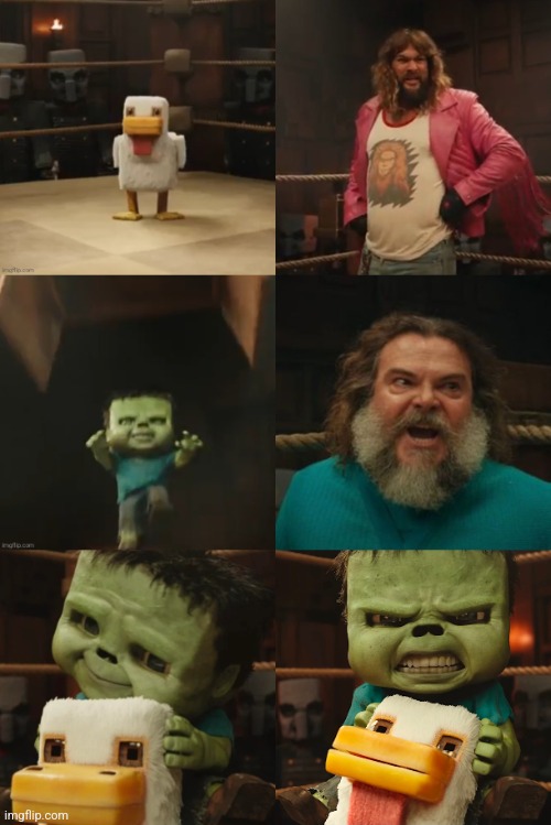 Chicken Jockey 6 panel Blank Meme Template