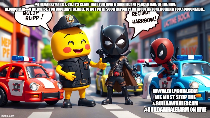 @THEMARKYMARK & CO, IT’S CLEAR THAT YOU OWN A SIGNIFICANT PERCENTAGE OF THE HIVE BLOCKCHAIN—OTHERWISE, YOU WOULDN’T BE ABLE TO ACT WITH SUCH IMPUNITY WITHOUT ANYONE HOLDING YOU ACCOUNTABLE. WWW.BILPCOIN.COM WE MUST STOP THE #BUILDAWHALESCAM #BUILDAWHALEFARM ON HIVE | made w/ Imgflip meme maker