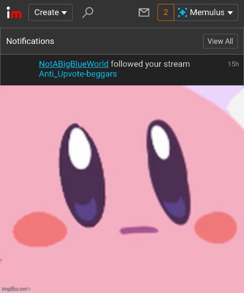 image tagged in kirby staring | made w/ Imgflip meme maker