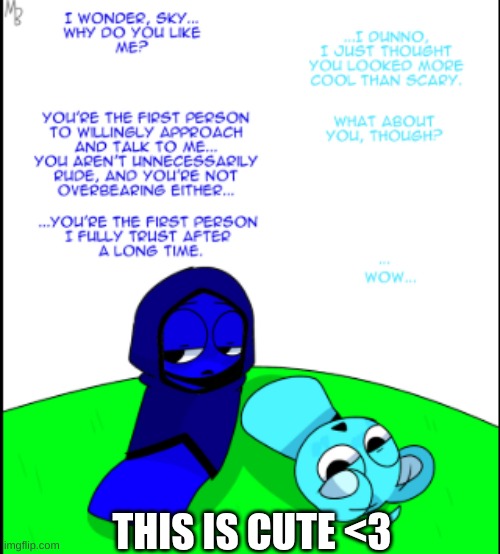 Sprunki Sky and Jevin bro moment | THIS IS CUTE <3 | image tagged in sprunki sky and jevin bro moment | made w/ Imgflip meme maker