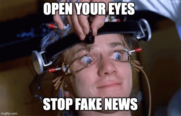 stop fake news | OPEN YOUR EYES; STOP FAKE NEWS | image tagged in - eye see it all | made w/ Imgflip meme maker