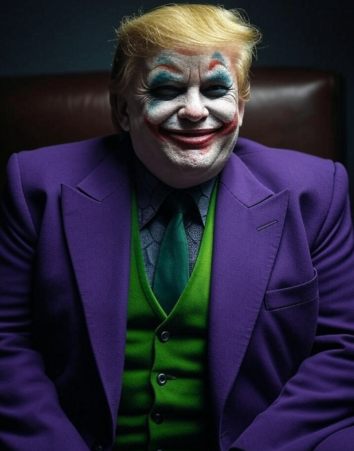 Donald Trump Joker face smiling Blank Meme Template
