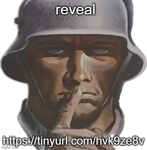 shhh | reveal; https://tinyurl.com/hvk9ze8v | image tagged in shhh | made w/ Imgflip meme maker