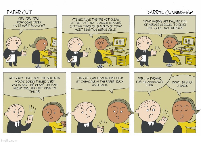 image tagged in comics,science,paper cut,explanation | made w/ Imgflip meme maker