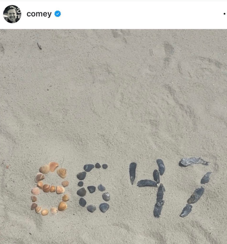 Comey's 8647 in the sand Blank Meme Template