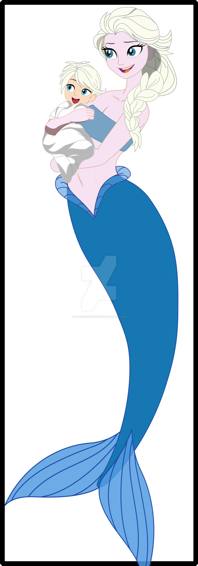 mermaid elsa and her kid Blank Meme Template