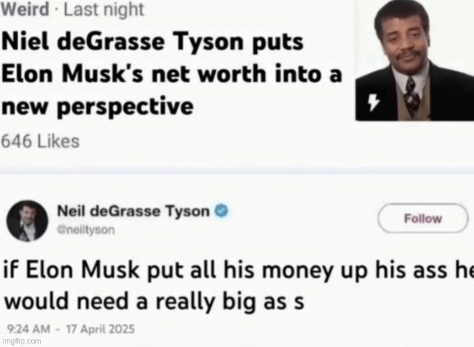 Neil deGrasse Tyson | made w/ Imgflip meme maker