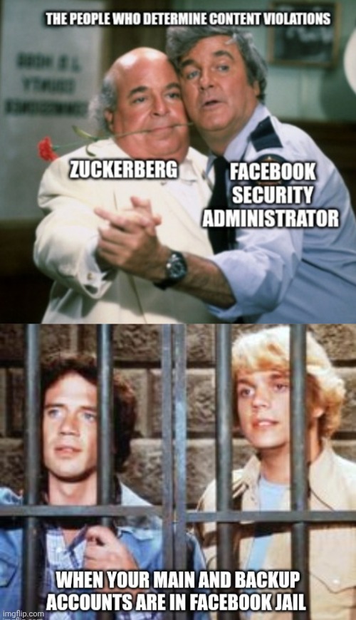 Just the good old content violations | image tagged in facebook jail | made w/ Imgflip meme maker