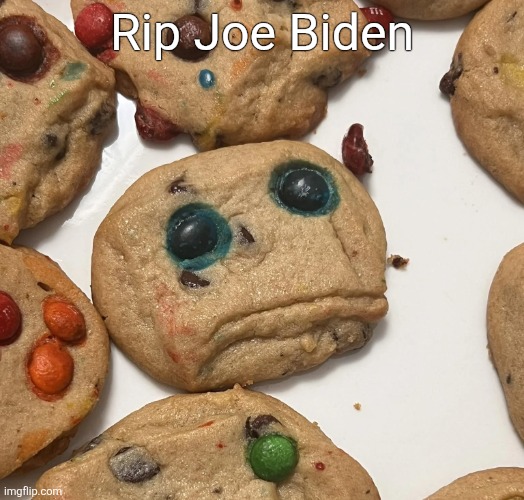 Sad cookie | Rip Joe Biden | image tagged in sad cookie | made w/ Imgflip meme maker