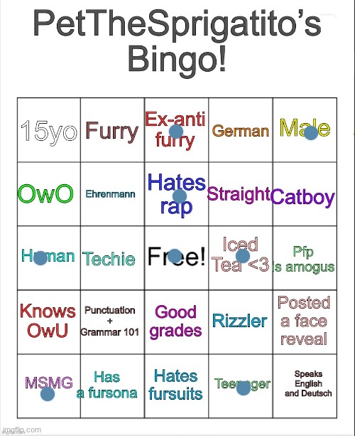 PetTheSprigatito’s bingo! | image tagged in petthesprigatito s bingo | made w/ Imgflip meme maker