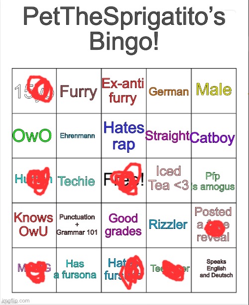 PetTheSprigatito’s bingo! | image tagged in petthesprigatito s bingo | made w/ Imgflip meme maker