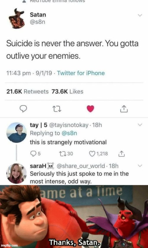 You don't know the power of the dark side! | image tagged in thanks satan,w motivational advice | made w/ Imgflip meme maker