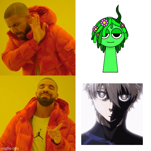 Nagi is better than Cringeria | image tagged in memes,drake hotline bling | made w/ Imgflip meme maker