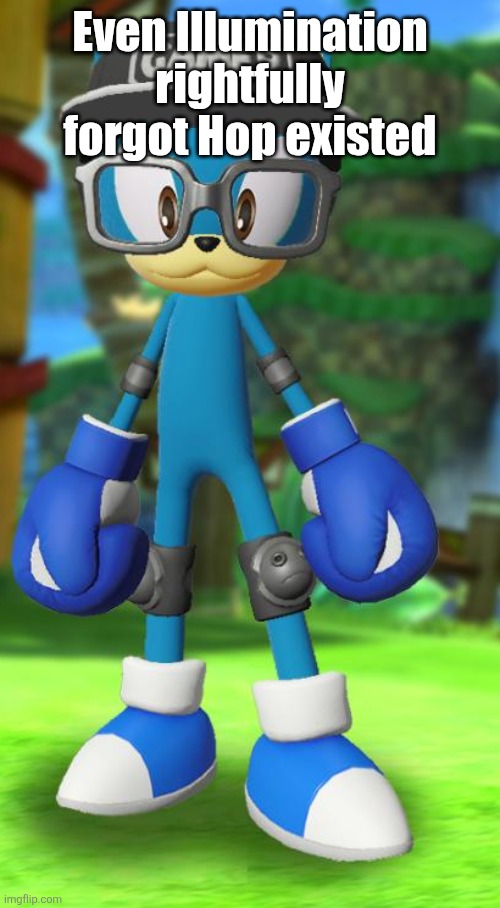 Pump but recreated in the official Sega fan card maker | Even Illumination rightfully forgot Hop existed | image tagged in pump but recreated in the official sega fan card maker | made w/ Imgflip meme maker