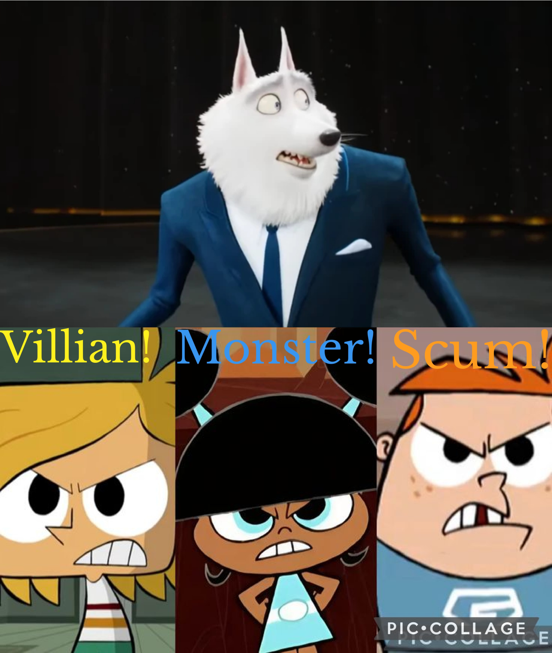 Tommy, Gus and Lola from Robotboy Loathes Jimmy Crystal Blank Meme Template