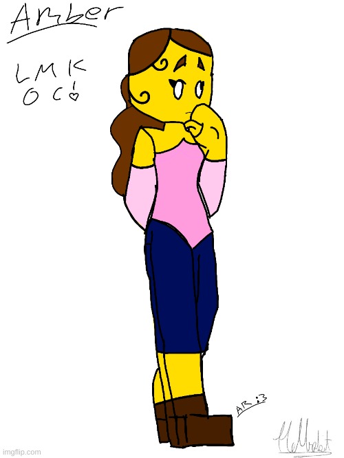 Amber (MY LMK OC) dw I created the Base artiest! | image tagged in cute,cute girl,meme,oc | made w/ Imgflip meme maker