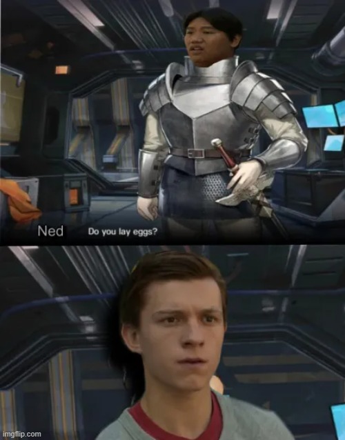 Can you spit eggs? | image tagged in meme,arknights,spiderman,eggs | made w/ Imgflip meme maker