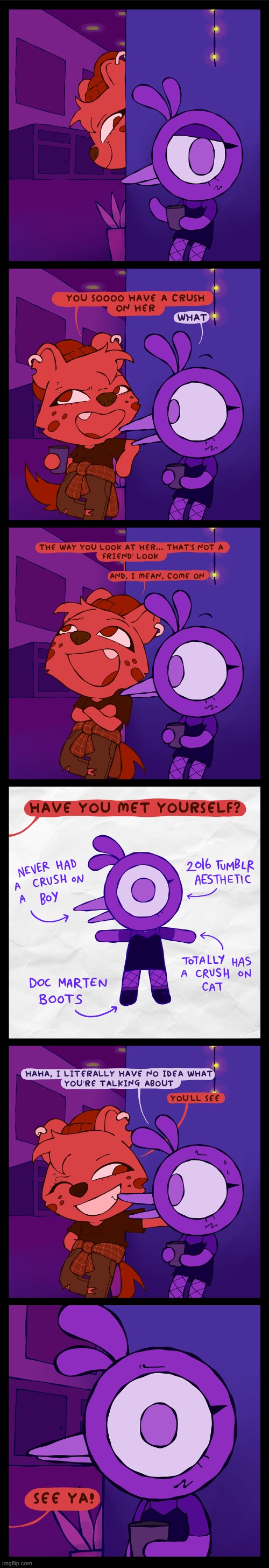 image tagged in bird,hyena,cat,friend,crush,lesbian | made w/ Imgflip meme maker