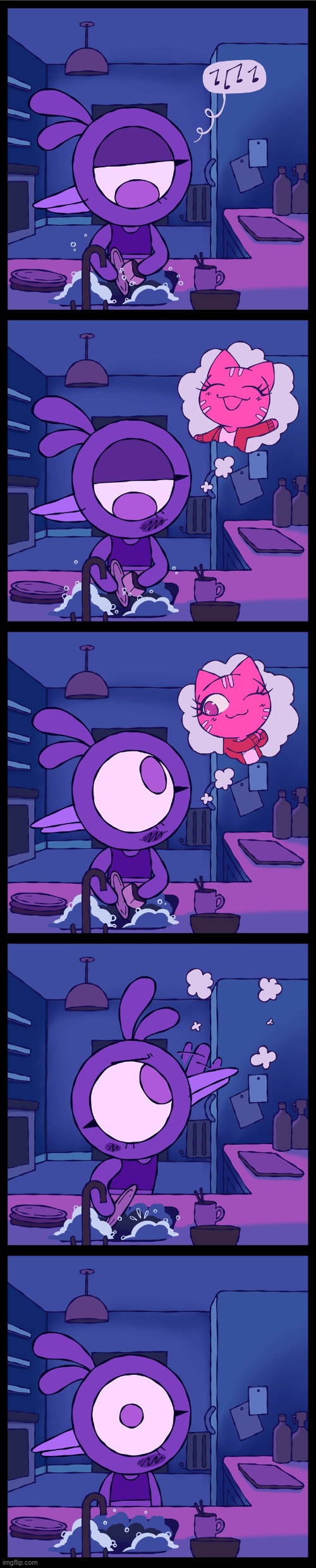 image tagged in bird,washing dishes,thoughts,cat,blush,crush | made w/ Imgflip meme maker
