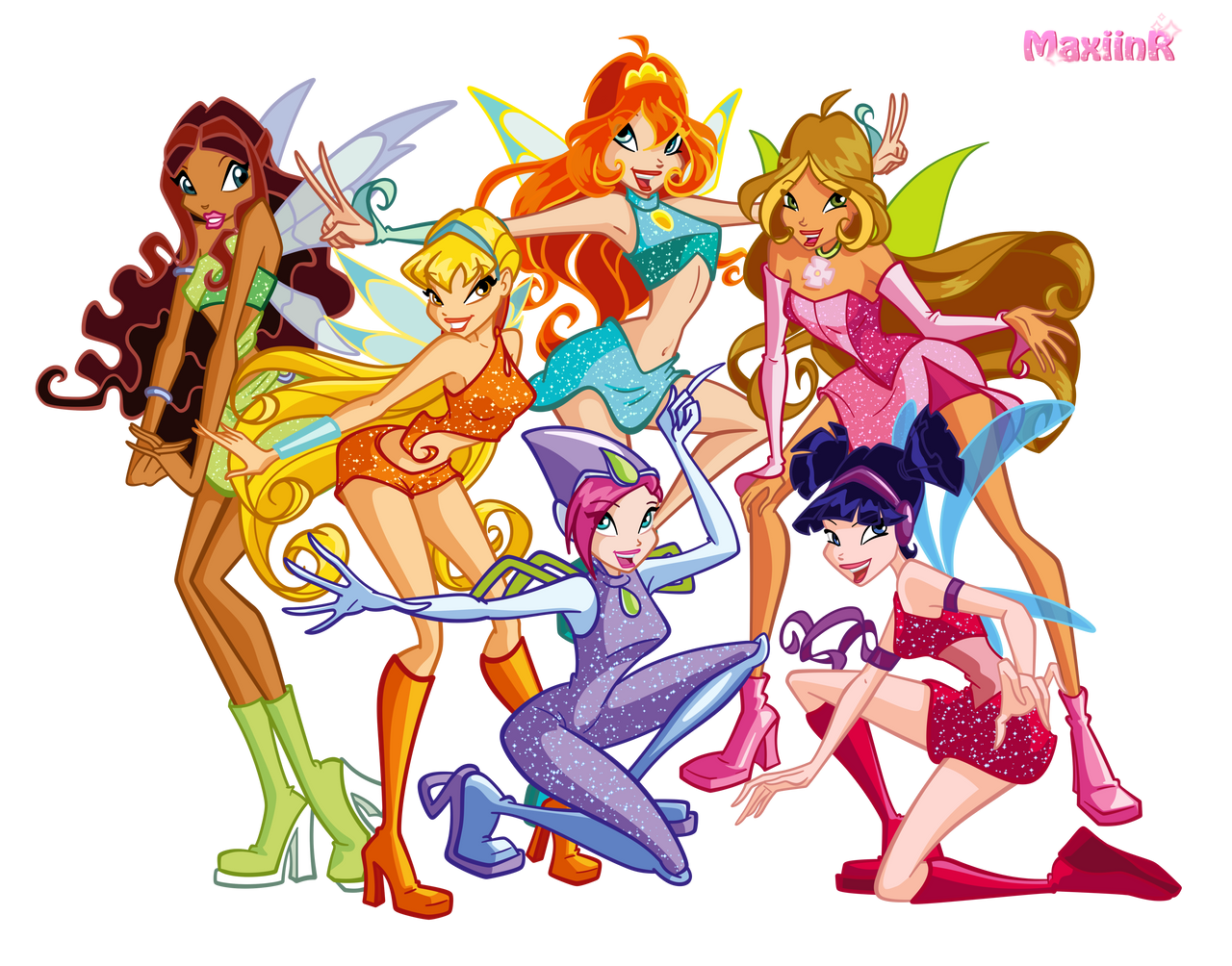 Winx club fairies 1 season charmix base HD Blank Meme Template
