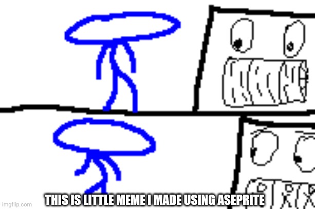 Little fan made raxdflipnote comic using aseprite | THIS IS LITTLE MEME I MADE USING ASEPRITE | image tagged in funny,silly,memes,lets go,gambling | made w/ Imgflip meme maker