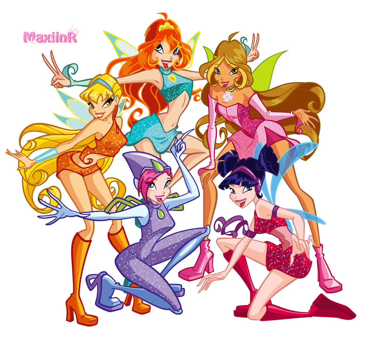 Winx club fairies 1 season charmix base HD Blank Meme Template