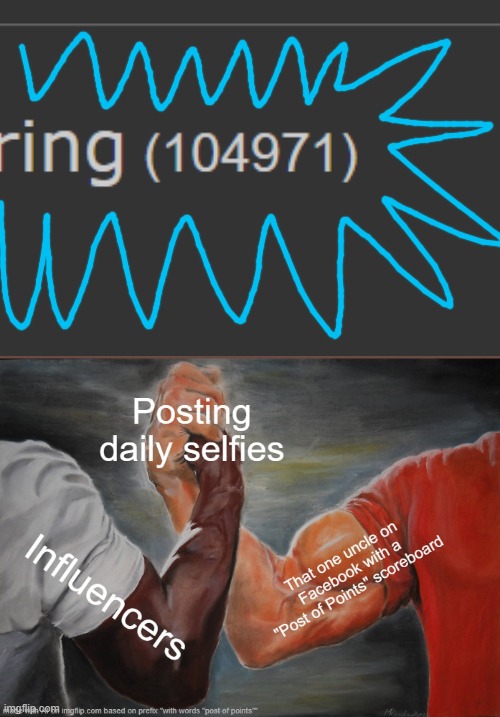 it should be an inside joke | image tagged in meme,epic handshake,by a memedian,nothing makes one feel,thxs20flws,_______/_________ | made w/ Imgflip meme maker