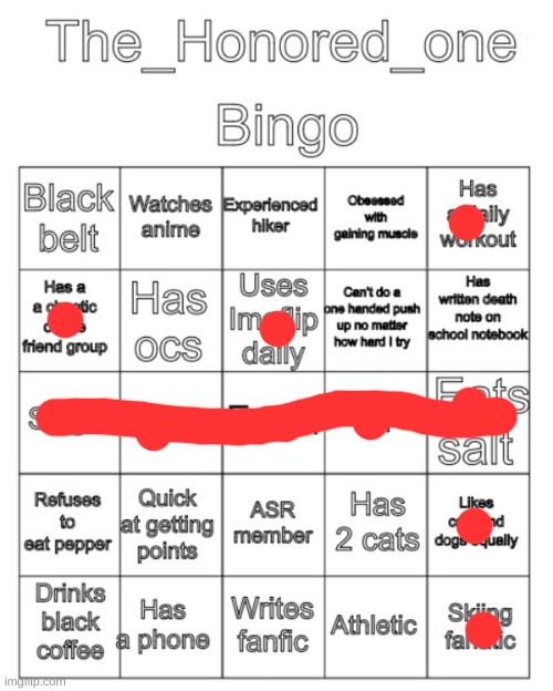 The_Honored_One bingo | image tagged in the_honored_one bingo | made w/ Imgflip meme maker