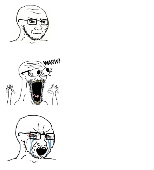 Wojack Stare Waow Crying Blank Meme Template
