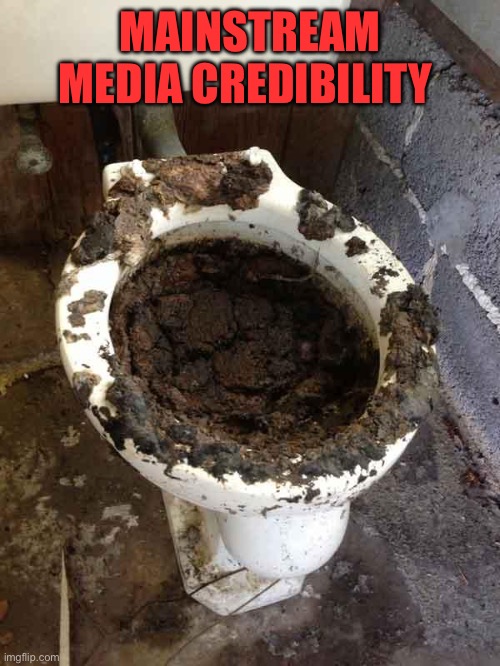 toilet | MAINSTREAM MEDIA CREDIBILITY | image tagged in toilet | made w/ Imgflip meme maker