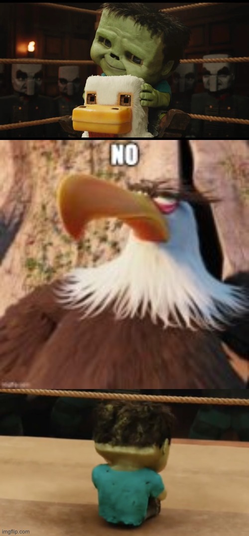 just a little comic i made | image tagged in chicken jockey cute,mighty eagle no,chicken jockey crying | made w/ Imgflip meme maker