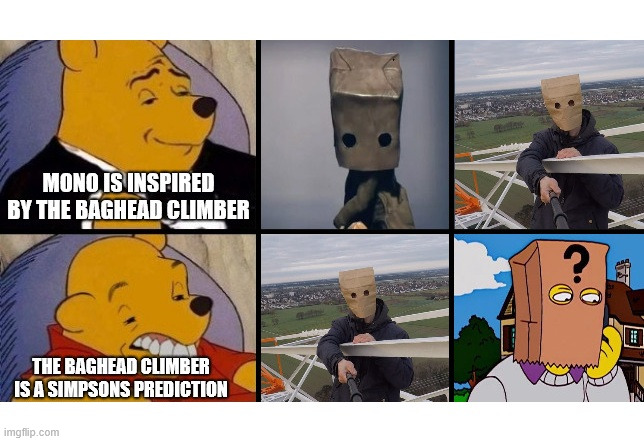 The not so famous simpsons prediction | image tagged in the simpsons,memes,lattice climbing,mono,little nightmares,gaming | made w/ Imgflip meme maker