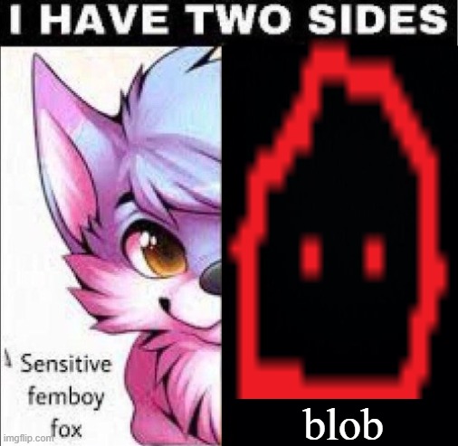 I have two sides | blob | image tagged in i have two sides | made w/ Imgflip meme maker