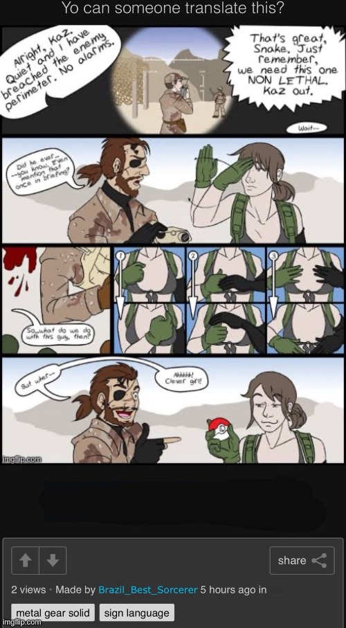 The sorcerer paid me in wooden legs, glass eyes and a woodpecker nose to post this, translate to him | image tagged in metal gear,pokemon,memes | made w/ Imgflip meme maker