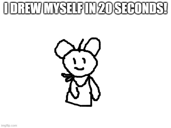 I drew in 20 secs! | I DREW MYSELF IN 20 SECONDS! | image tagged in 20,secs,drawning | made w/ Imgflip meme maker