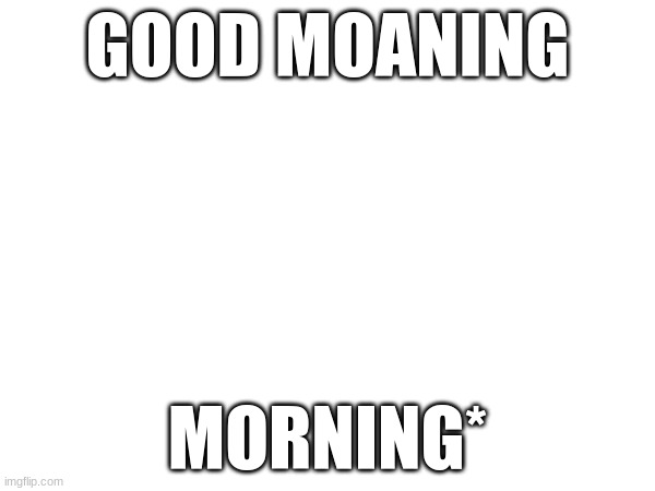 GOOD MOANING; MORNING* | made w/ Imgflip meme maker