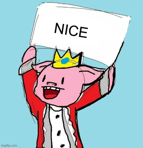 technoblade holding sign | NICE | image tagged in technoblade holding sign | made w/ Imgflip meme maker