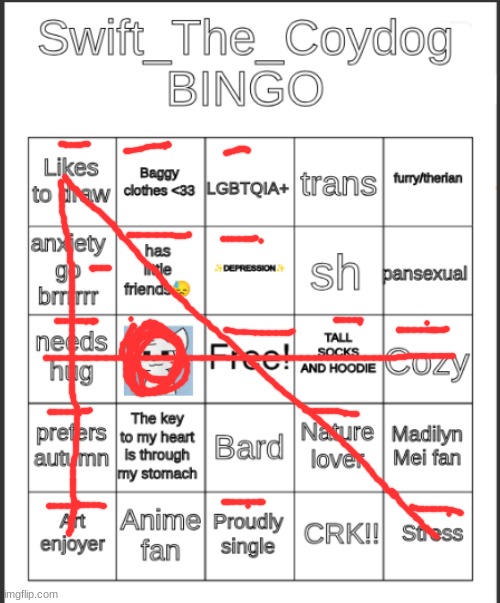Swift_The_Coydog Bingo | image tagged in swift_the_coydog bingo | made w/ Imgflip meme maker