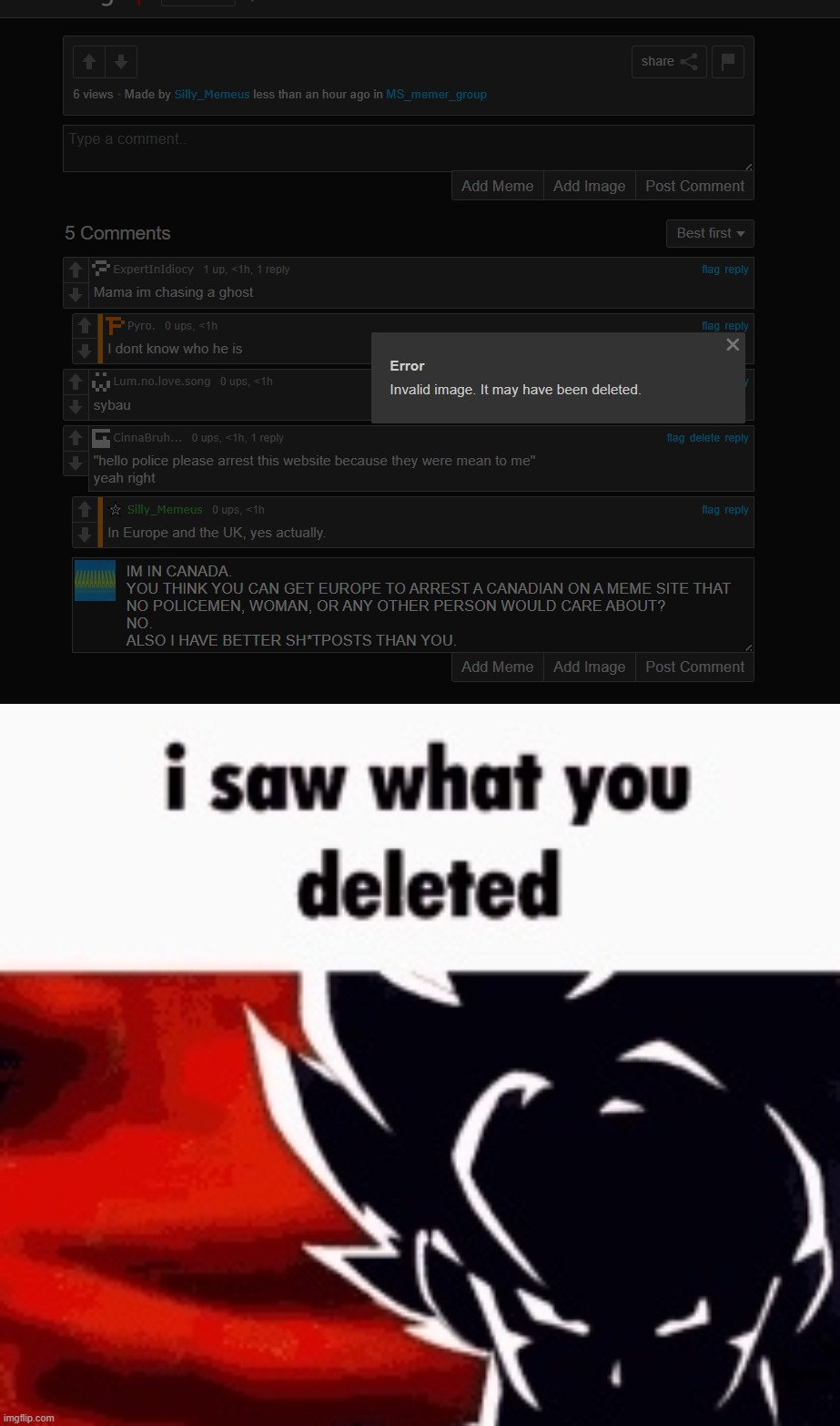 image tagged in i saw what you deleted | made w/ Imgflip meme maker