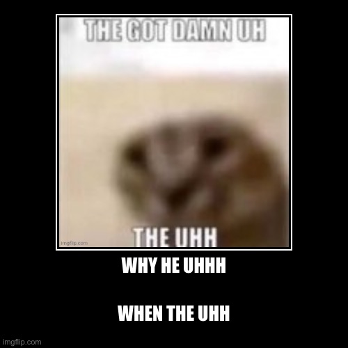 WHY HE UHHH | WHEN THE UHH | image tagged in funny,demotivationals | made w/ Imgflip demotivational maker