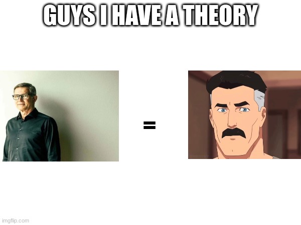 They have the same stare | GUYS I HAVE A THEORY; = | image tagged in roblox memes,memes,funny,wow your reading these tags,i'm such a chill guy ong | made w/ Imgflip meme maker