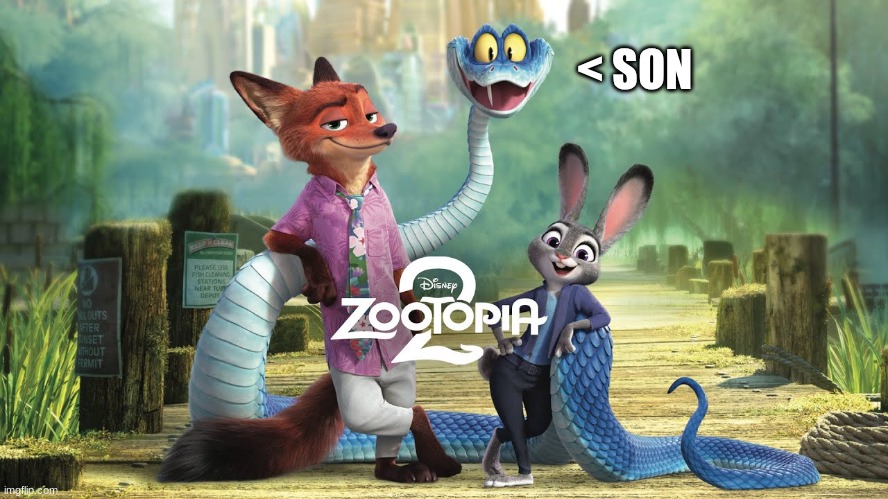 He knows what he did | < SON | image tagged in zootopia 2 | made w/ Imgflip meme maker