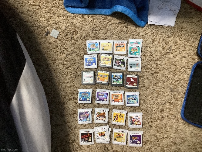 apart from my missing copy of Mario and Luigi: Dream Team, this is every DS/3DS game I own, sorted alphabetically. | made w/ Imgflip meme maker